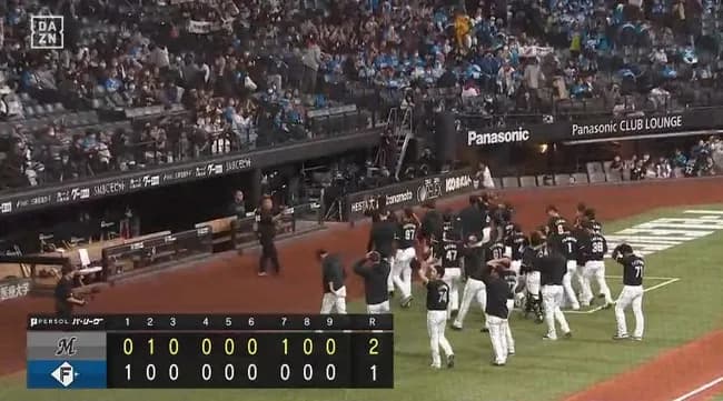 【日本ハム対ロッテ3回戦】ロッテが２－１で日本ハムに逆転勝利し３連勝！勝率５割復帰！先発ボスは先頭弾浴びるも６回１失点粘投！日本ハムは３連敗