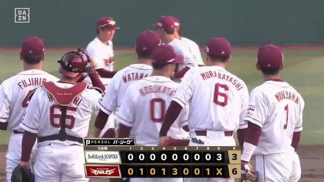 【楽天対ソフトバンク5回戦】楽天が６－３でソフトバンクに勝利し貯金１！阿部が先制ソロ！内は７回途中無失点で今季初勝利！ソフトバンクは連勝３でストップ、再び最下位転落