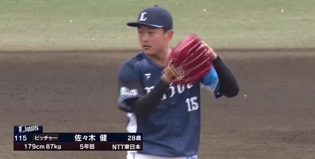 西武・佐々木健、二軍復帰戦で1回無失点2奪三振！