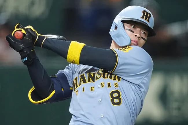 佐藤輝明 .259(88-21) 8本(1位) 21打点(1位) 32三振(1位) 長打率.654(1位) OPS.973 三塁打2本(1位)