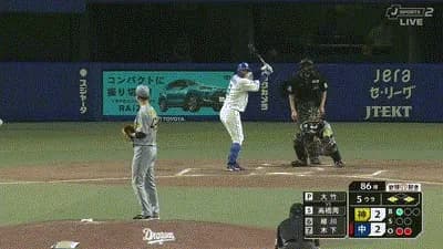 【中日対阪神5回戦】中日、5回裏2アウト一三塁からダブルスチールで三塁ランナーが生還し勝ち越し！三浦瑞樹に勝ち投手の権利！！！！！！！