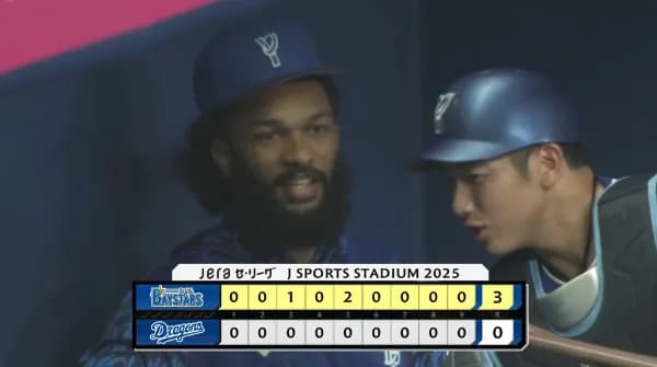 ベイスターズ 3－0 ドラゴンズ　ジャクソン7回無失点の好投！度会のタイムリーなど3得点！