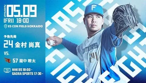 金村尚真 5月9日の楽天戦 予告先発！ 18:00～