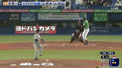 【ヤクルト対巨人7回戦】ヤクルト、6回裏にサンタナのタイムリーで同点に追いつく！！！！！