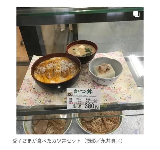 【画像】愛子さま、カツ丼セットをペロリ