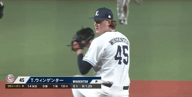 【悲報】西武ウィンゲンター、三者凡退でも絶不調扱いされてしまう