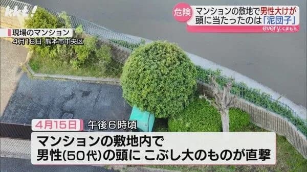 【悲報】マンションから泥団子を投擲して通行人を殺害しようとしたガキ、逮捕