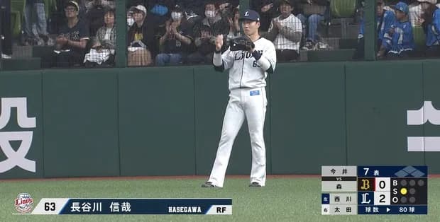 西武長谷川、バースデー守備固めｗｗｗｗ