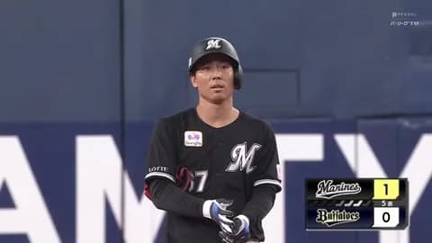 茶谷、フェン直タイムリー2ベースきたぁぁぁ！ロッテ先制！！