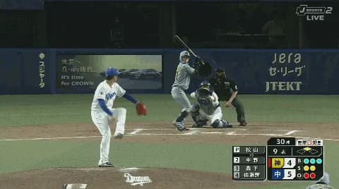 【gif】阪神中野、主審のストライク判定にブチギレ