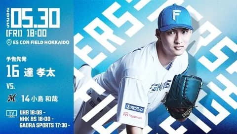 達孝太 5月29日のロッテ戦 予告先発！ 18:00～
