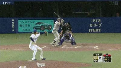 【中日対巨人10回戦】巨人、４回表無死一三塁からキャベッジの２点タイムリーツーベースで逆転！！！！！！！！！！！！！！！