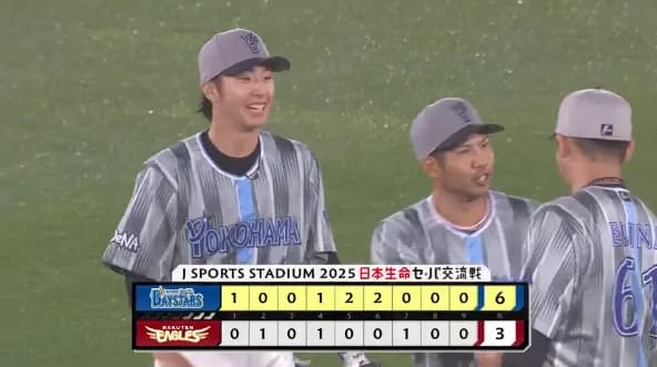 ベイスターズ 6－3 イーグルス　東7回3失点の粘投　筒香度会押し出し四球、佐野2ランHRなど6得点！