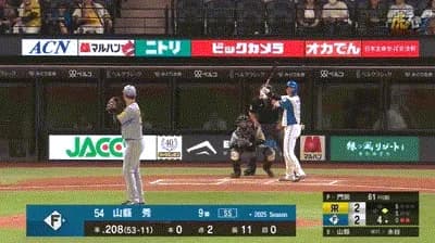 【日本ハム対阪神2回戦】日本ハムドラ5山縣、阪神・門別からプロ初ホームランが勝ち越し2ランホームラン！！！！！！！！！！！！！！！！！