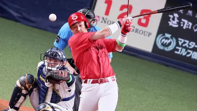 カープドラ1佐々木泰『プロ初2安打2盗塁』！センターでダイビングキャッチ披露