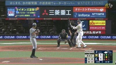 【西武対阪神3回戦】西武、2回裏に長谷川のタイムリーで勝ち越し！！！！！