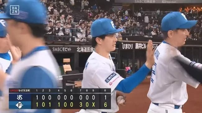 【日本ハム対ヤクルト3回戦】日本ハムが６－１でヤクルトに勝利し今季６度目同一カード３連勝！今季最多の貯金１０！重盗で勝ち越し成功！北山は８回５安打１失点で４勝目！