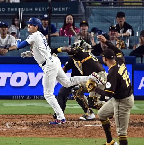 大谷翔平の背中への死球は「故意」、パドレスのスアレスに３試合の出場停止処分