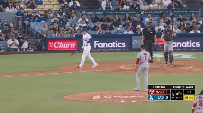 大谷翔平が２打席連続四球、９球でバット１度も振らず…４月対戦時は３の３で本塁打