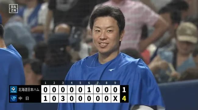 【中日対日本ハム3回戦】中日が４－１で日本ハムに勝利し連敗３でストップ！松葉貴大７イニング１失点力投、ハーラートップタイ７勝目！日本ハムは１８年ぶり交流戦Ｖならず