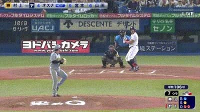 【ヤクルト対阪神8回戦】ヤクルト・オスナ、阪神・村上から第４号同点２ランホームラン！！！！！！！！！！！！！！！！！！