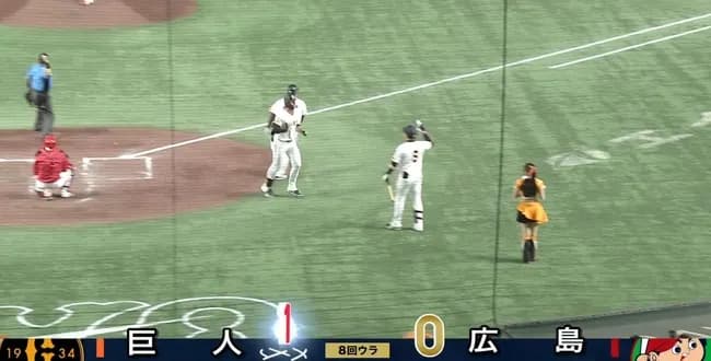 巨人キャベッジ、8回裏に先制ホームラン！山﨑伊織に待望の援護