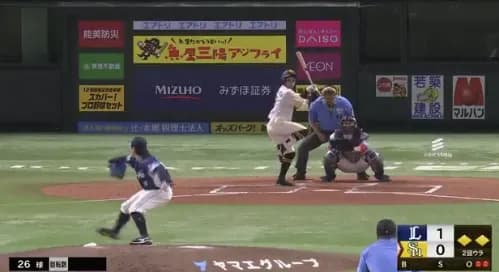 牧原大成のタイムリーヒットですぐさま同点！！