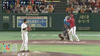【巨人対広島15回戦】広島・中村奨成、巨人・赤星から第4号同点ソロホームラン！広島は41イニングぶりの得点！巨人は東京ドームで54イニングぶりの失点