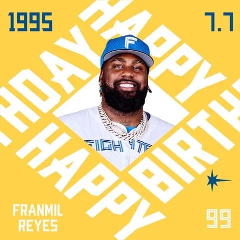 今日はレイエス選手の誕生日です！おめでとうございます！