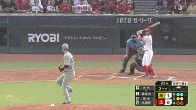 【広島対阪神14回戦】広島、２回裏２アウト二塁から菊池のタイムリーツーベースで同点に追いつく！！！！！