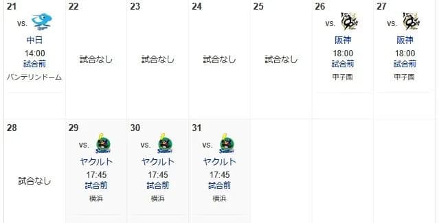 横浜ベイスターズ、オールスター明け一発目の対戦相手は阪神