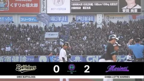 西川・安田連続タイムリー！！ロッテが2点先制！！