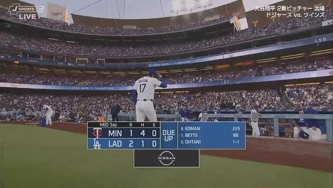 今季６度目登板の大谷翔平、先頭打者弾、今季ワースト４安打浴びるも復帰後最多４６球で３回１失点　何度も首ひねる