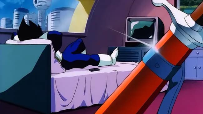 【悲報】ベジータ、戦闘服のままベッドに寝っ転がる