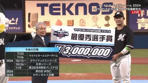 12球団最後のオールスターMVPｗｗｗ