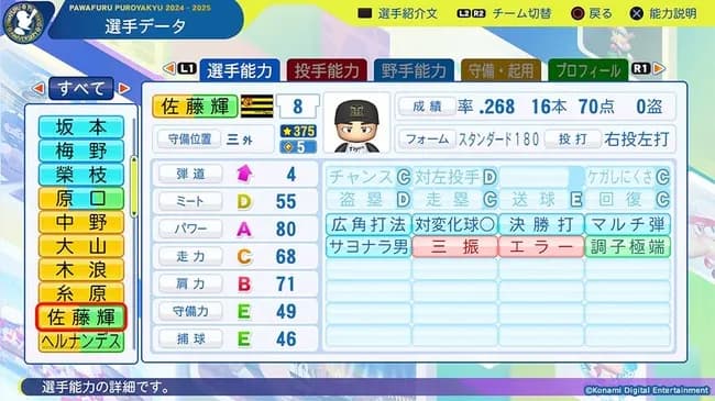 【7/28アプデ】パワプロの佐藤輝ｗｗｗｗｗｗｗｗｗｗ