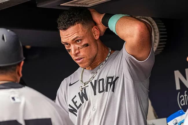 ジャッジ（103試合 .342 37 85 ops1.160 war6.7）、右肘が重傷の可能性。『三冠王MVP』は絶望的