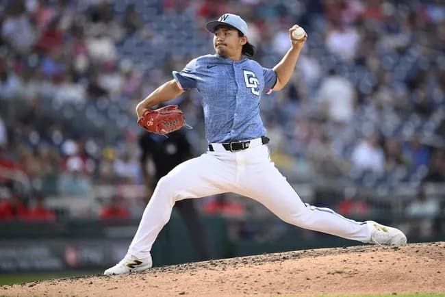 ナショナルズの中日小笠原投手、敗戦処理で3イニングを2失点でまとめる