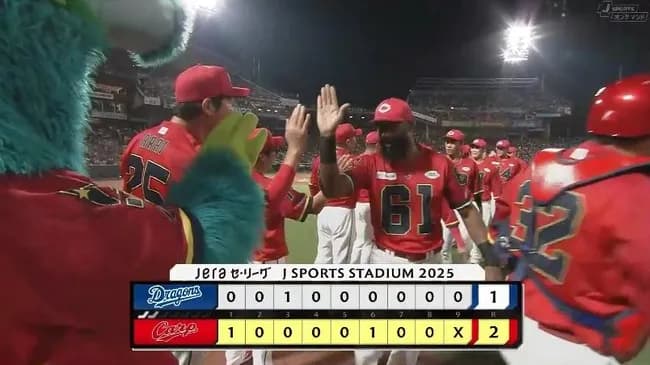 【広島対中日17回戦】広島が２－１で中日に勝利し９カードぶり勝ち越し！先発・遠藤が６回１失点の快投！８５０日ぶり白星！４番・末包が決勝弾！中日はカード負け越し