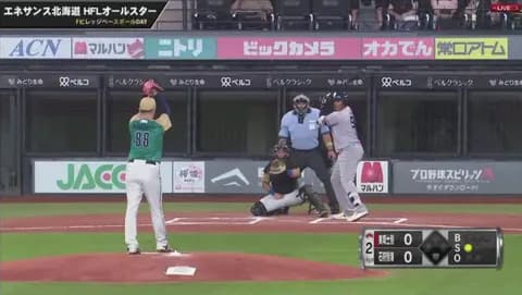 元広島バティスタのエスコンでのホームラン