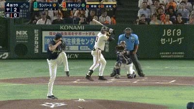 【巨人対ヤクルト14回戦】巨人・キャベッジ、ヤクルト・ランバートから第１２号ソロホームラン！１点差に詰め寄る！！！！！！！！！！！！！！！！