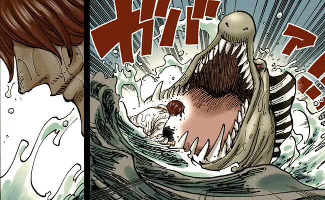 尾田栄一郎、シャンクスが何故そこらの海王類如きに腕を喰われたのか？という疑問に天才的な解答を出す