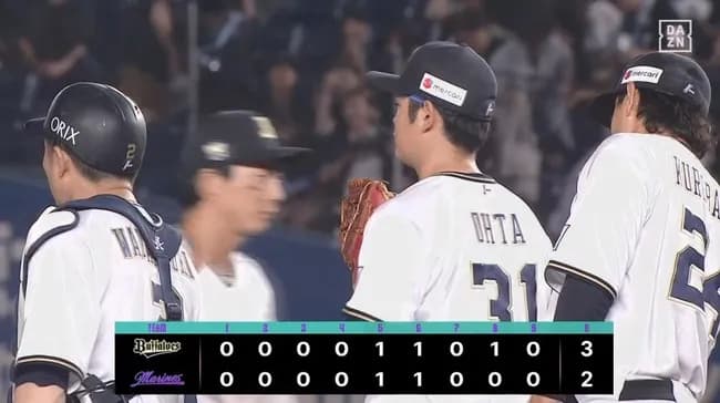【ロッテ対オリックス17回戦】オリックスが３－２でロッテに勝利し連敗５でストップ！ビジターでの連敗も８で止めた！８回に若月が決勝打！ロッテは３連敗