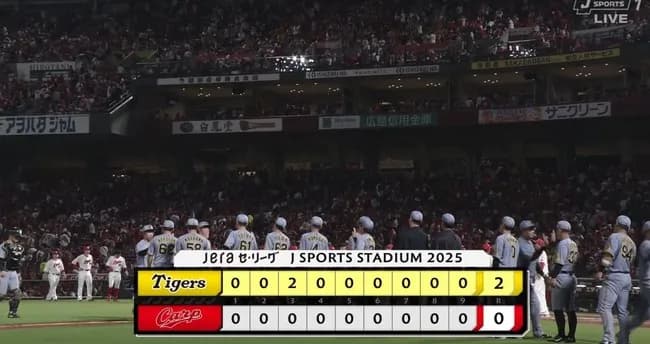 阪神、今季24度目の完封勝利でM27！石井が日本タイ記録39試合連続無失点で6S