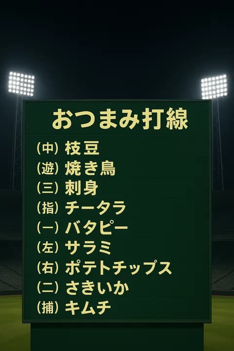 おつまみ打線、めっちゃつよそう