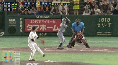 【巨人対阪神21回戦】阪神、４回表２アウト一三塁から高寺のタイムリーで先制、さらに打球をレフト・丸がエラーしている間に一塁ランナーが一気に生還し２点目！！！！！