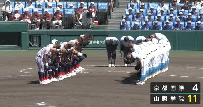 京都国際、まさかの11失点大敗で夏連覇ならず エースの西村一毅、山梨学院の猛打に6イニング9失点…「理解不能」ネット衝撃