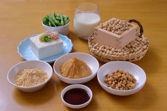 醤油「大豆です」味噌「大豆です」豆腐「大豆です」枝豆「大豆です」納豆「大豆です」