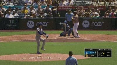 ドジャース・山本由伸、３回にパドレス・ディアスに第６号２ランホームランを打たれ逆転を許す…