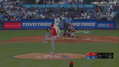 大谷翔平、第二打席で二試合連続安打となるライト前ヒット！！！！！！！
